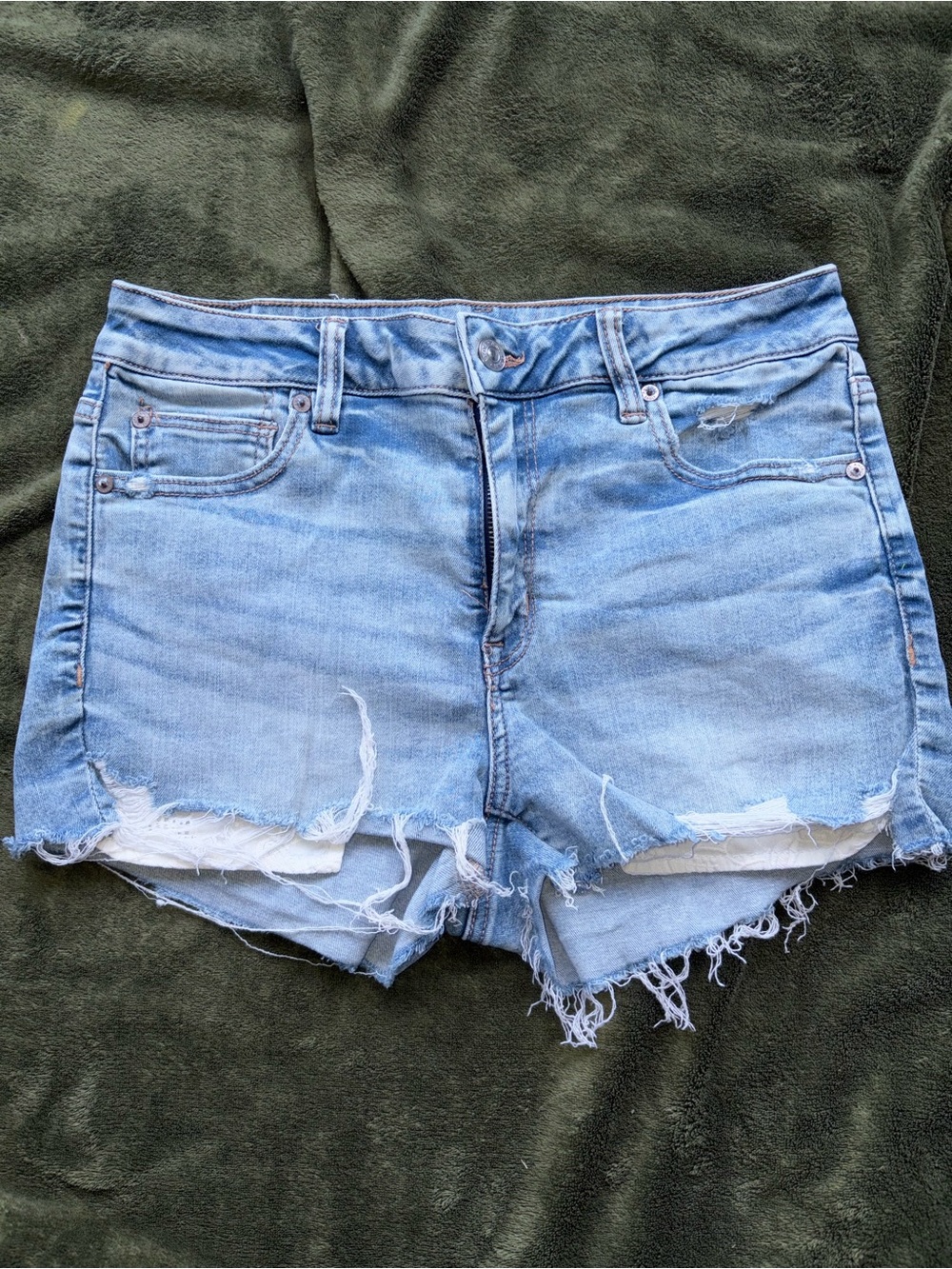 American Eagle Outfitters Light Blue Distressed Denim Cutoff Shorts